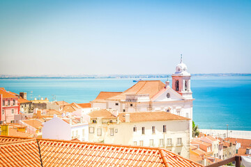 Fototapeta view of Alfama, Lisbon, Portugal obraz