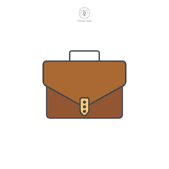 Briefcase icon symbol template for graphic and web design collection logo vector illustration