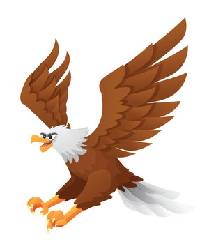 Cartoon eagle illustration isolated on white background