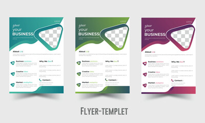 Corporate Creative Professional modern gradient identity  luxury  modern multipurpose official print ready simple standard stationery stylish  unique vector minimal a4 clean flyer Design set.