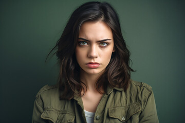 Eine Frau schaut genervt KI