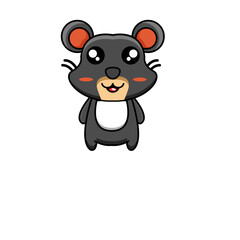 cute vector illustration of a rat mascot