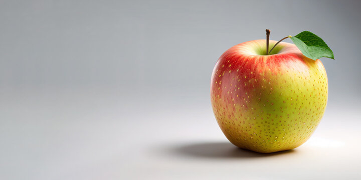 Whole apple isolate. ripe fresh apple clipping path with copy space. Created with Generative AI Technology