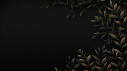 leaves on black background