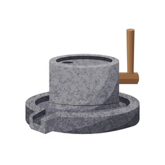 Traditional stone mill for grinding soybean