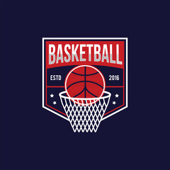 Creative and Modern professional basketball sport logo design vector