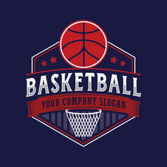Creative and Modern professional basketball sport logo design vector