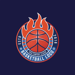 Creative and Modern professional basketball sport logo design vector