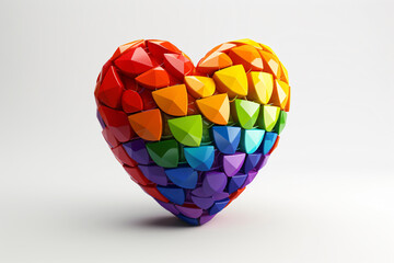 Free photo heart with the colors of pride flag made with Generative AI