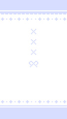 16:9ピクセルアートなシンプルリボン壁紙★ブルー