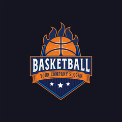Creative and Modern professional basketball sport logo design vector