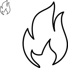 Fire icon in line style, flames, flame of shapes, bonfire flat vector illustration