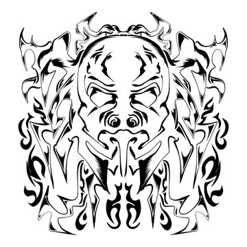 Illustration of a tribal skull image