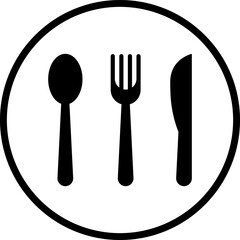 Cutlery icon. Spoon, forks, knife. Vector illustration