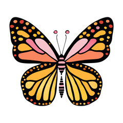 Monarch butterfly. Hand drawn vector illustration.