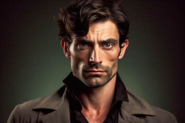 Obraz premium Mann schaut ernst KI