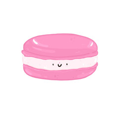 illustration Macarons pink Bakery so cute Png elements for decorating presentation , print card etc.
