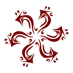 Maroon color tribal design illustration. Perfect for tattoos, stickers, icons, logos, hats, wallpaper elements