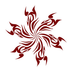 Maroon color tribal design illustration. Perfect for tattoos, stickers, icons, logos, hats, wallpaper elements