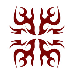Maroon color tribal design illustration. Perfect for tattoos, stickers, icons, logos, hats, wallpaper elements
