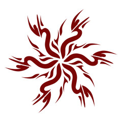 Maroon color tribal design illustration. Perfect for tattoos, stickers, icons, logos, hats, wallpaper elements