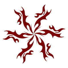 Maroon color tribal design illustration. Perfect for tattoos, stickers, icons, logos, hats, wallpaper elements