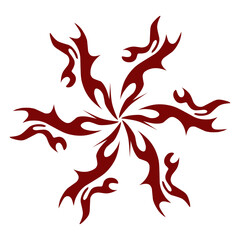 Maroon color tribal design illustration. Perfect for tattoos, stickers, icons, logos, hats, wallpaper elements