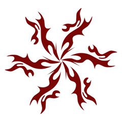 Maroon color tribal design illustration. Perfect for tattoos, stickers, icons, logos, hats, wallpaper elements