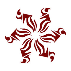 Naklejka premium Maroon color tribal design illustration. Perfect for tattoos, stickers, icons, logos, hats, wallpaper elements