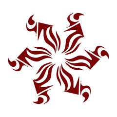 Naklejka premium Maroon color tribal design illustration. Perfect for tattoos, stickers, icons, logos, hats, wallpaper elements