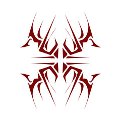 Maroon color tribal design illustration. Perfect for tattoos, stickers, icons, logos, hats, wallpaper elements