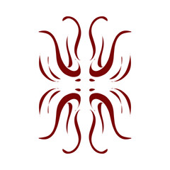 Maroon color tribal design illustration. Perfect for tattoos, stickers, icons, logos, hats, wallpaper elements