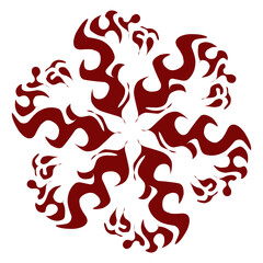 Maroon color tribal design illustration. Perfect for tattoos, stickers, icons, logos, hats, wallpaper elements