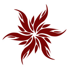 Maroon color tribal design illustration. Perfect for tattoos, stickers, icons, logos, hats, wallpaper elements
