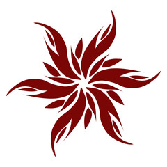 Maroon color tribal design illustration. Perfect for tattoos, stickers, icons, logos, hats, wallpaper elements