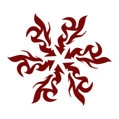 Maroon color tribal design illustration. Perfect for tattoos, stickers, icons, logos, hats, wallpaper elements