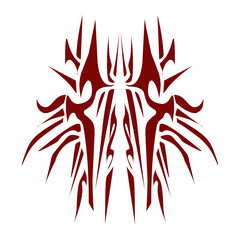 Maroon color tribal design illustration. Perfect for tattoos, stickers, icons, logos, hats, wallpaper elements