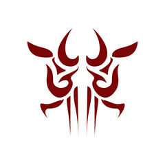 Maroon color tribal design illustration. Perfect for tattoos, stickers, icons, logos, hats, wallpaper elements