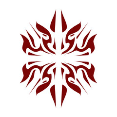 Maroon color tribal design illustration. Perfect for tattoos, stickers, icons, logos, hats, wallpaper elements