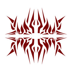 Maroon color tribal design illustration. Perfect for tattoos, stickers, icons, logos, hats, wallpaper elements