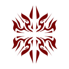 Maroon color tribal design illustration. Perfect for tattoos, stickers, icons, logos, hats, wallpaper elements