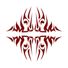 Maroon color tribal design illustration. Perfect for tattoos, stickers, icons, logos, hats, wallpaper elements