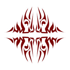 Maroon color tribal design illustration. Perfect for tattoos, stickers, icons, logos, hats, wallpaper elements