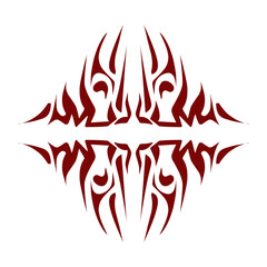 Maroon color tribal design illustration. Perfect for tattoos, stickers, icons, logos, hats, wallpaper elements