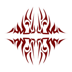 Maroon color tribal design illustration. Perfect for tattoos, stickers, icons, logos, hats, wallpaper elements