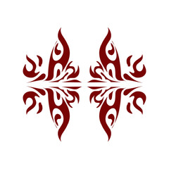 Maroon color tribal design illustration. Perfect for tattoos, stickers, icons, logos, hats, wallpaper elements