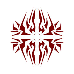 Maroon color tribal design illustration. Perfect for tattoos, stickers, icons, logos, hats, wallpaper elements