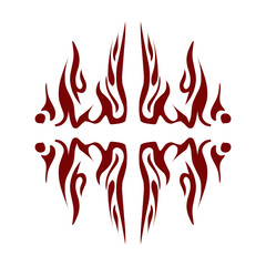 Maroon color tribal design illustration. Perfect for tattoos, stickers, icons, logos, hats, wallpaper elements