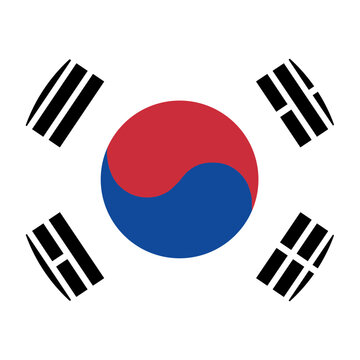 Flag of South Korea. South Korea flag in circle