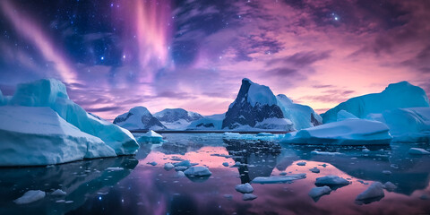 Polarlichter in der Antarktis KI